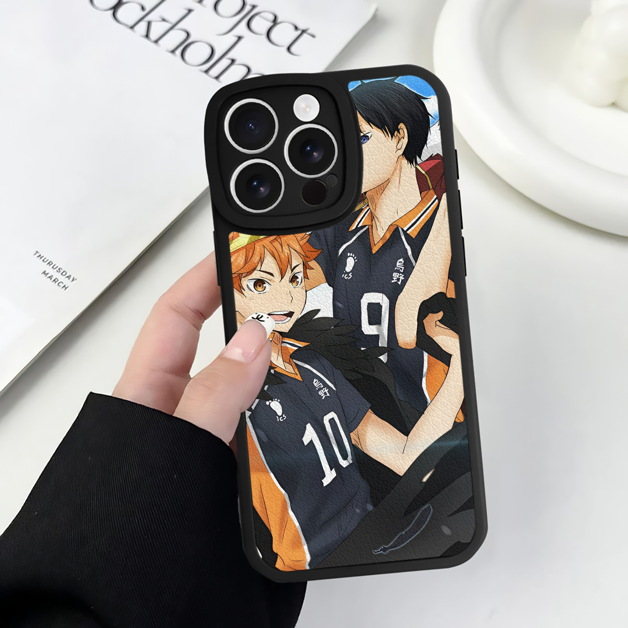 （画像用） ハイキュー!! Haikyu!! 【iPhone 16シリーズ対応】シリコンスマホケース（レザー調） 材質：シリコン